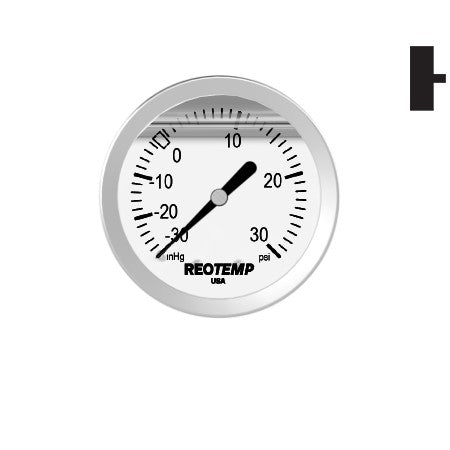 Premium 304 Stainless Steel Compound Gauge with Brass Internals, -30 inHg/0/30 PSI, 2-1/2 Inch Dial, 1/4 inch NPT Back Mount