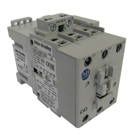 Allen-Bradley 100-C43EJ10 IEC Standard Contactor, 43 Amp, 24VDC Coil