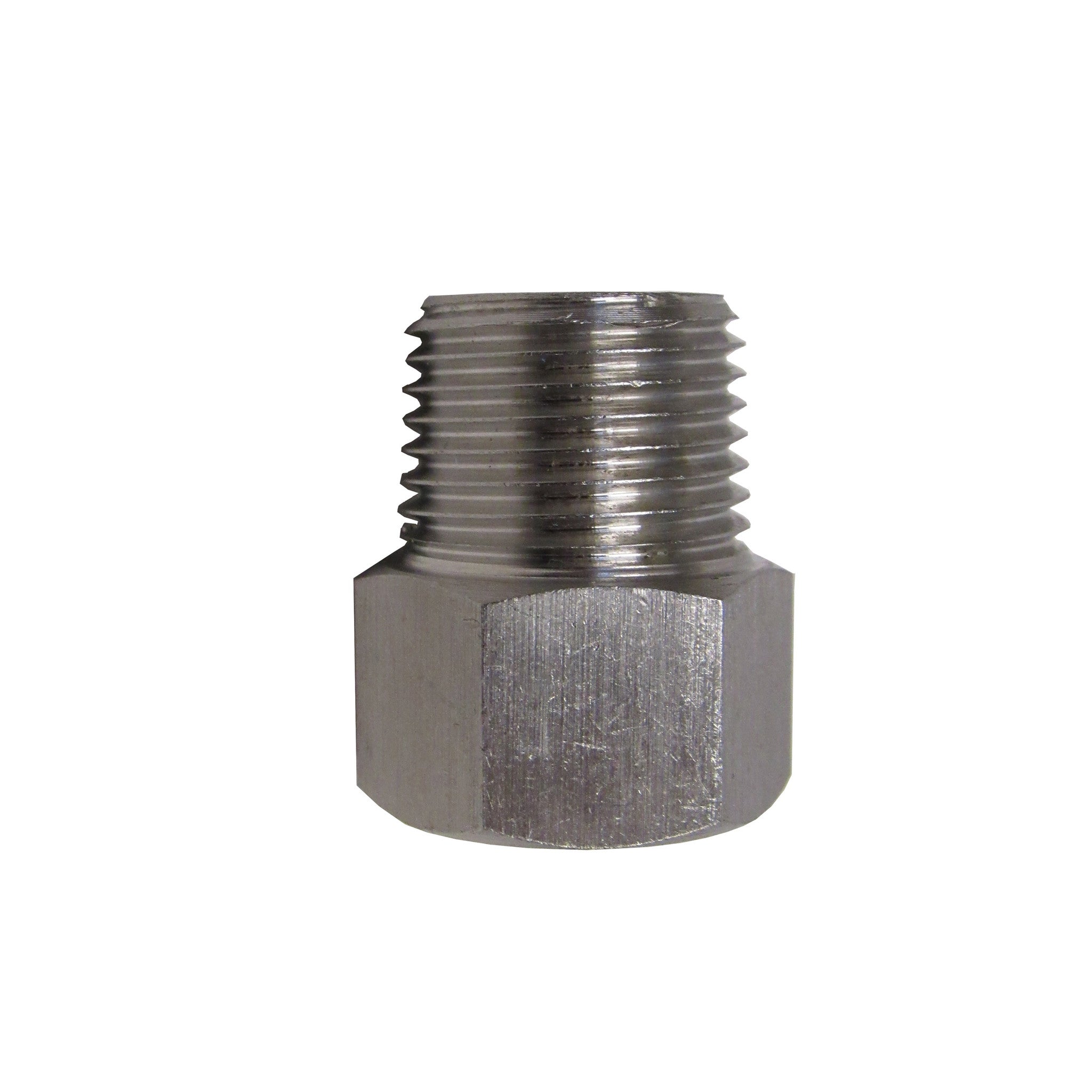 BSPP Adapters - Stainless Steel - 3/8 Inch Male NPT  x  3/8 Inch BSPP Female