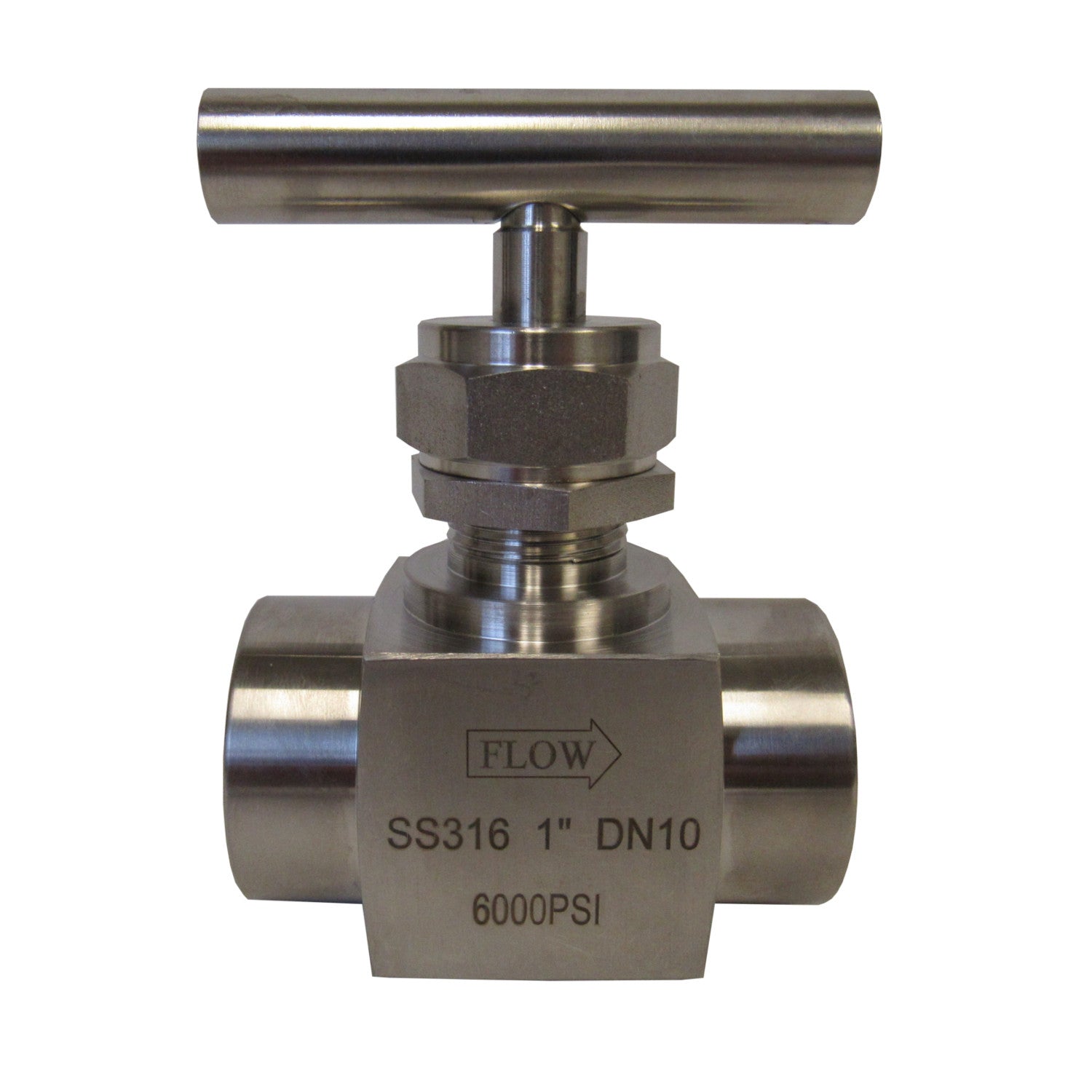 1/2" Female NPT Needle Valve – 10,000 PSI Stainless Steel, Metal Seats, For Air, Oil, Water & Fuel