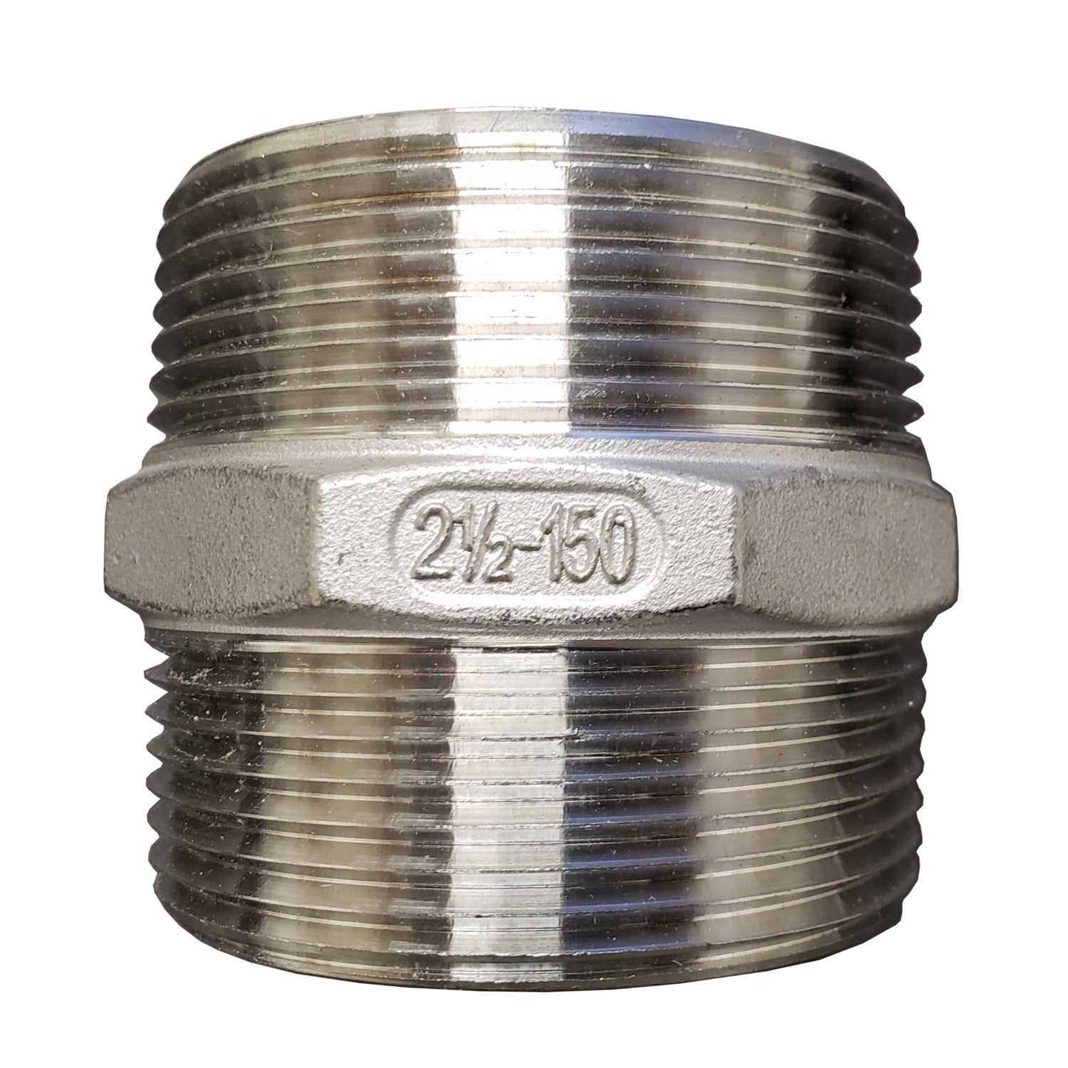2-1/2 Inch 304 Stainless Steel Hex Nipple
