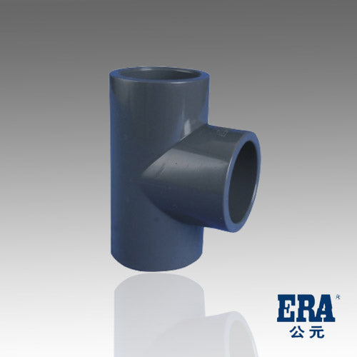 ERA Sch 80 PVC Straight Tee, 4 Inch Socket Connect