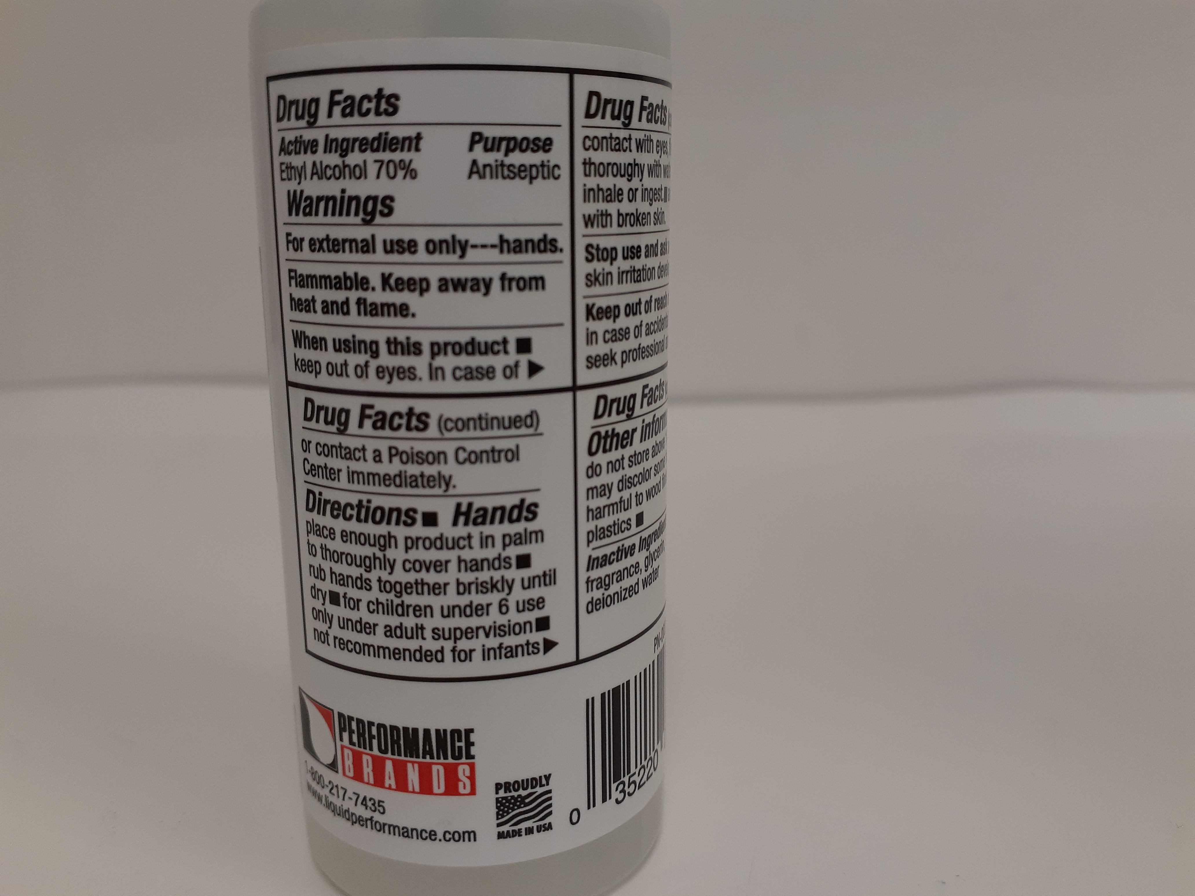 Label - Liquid Hand Sanitizer, 2 oz. Spray, Pack of 4