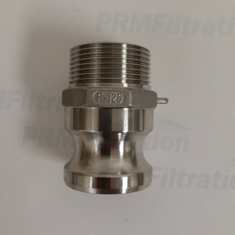 Stainless Steel Cam & Groove F125 Fitting, 1-1/4 Inch Male Camlock X Male NPT Thread