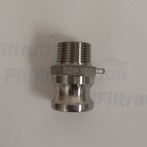 Stainless Steel Cam & Groove F075 Fitting, 3/4 Inch Male Camlock X Male NPT Thread