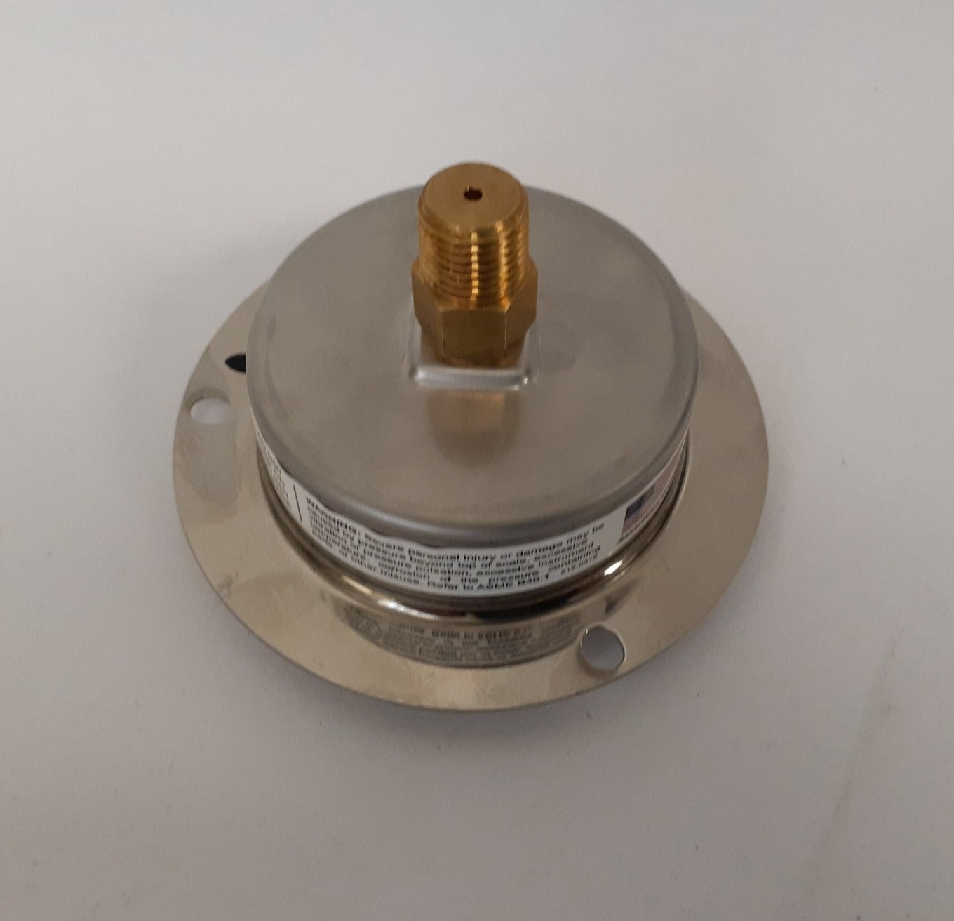 Premium 304 Stainless Steel Pressure Gauge with Brass Internals, 0-60 PSI, 2-1/2 Inch Dial, 1/4 inch NPT Back Mount with Front Flange, Calibration Certificate Option