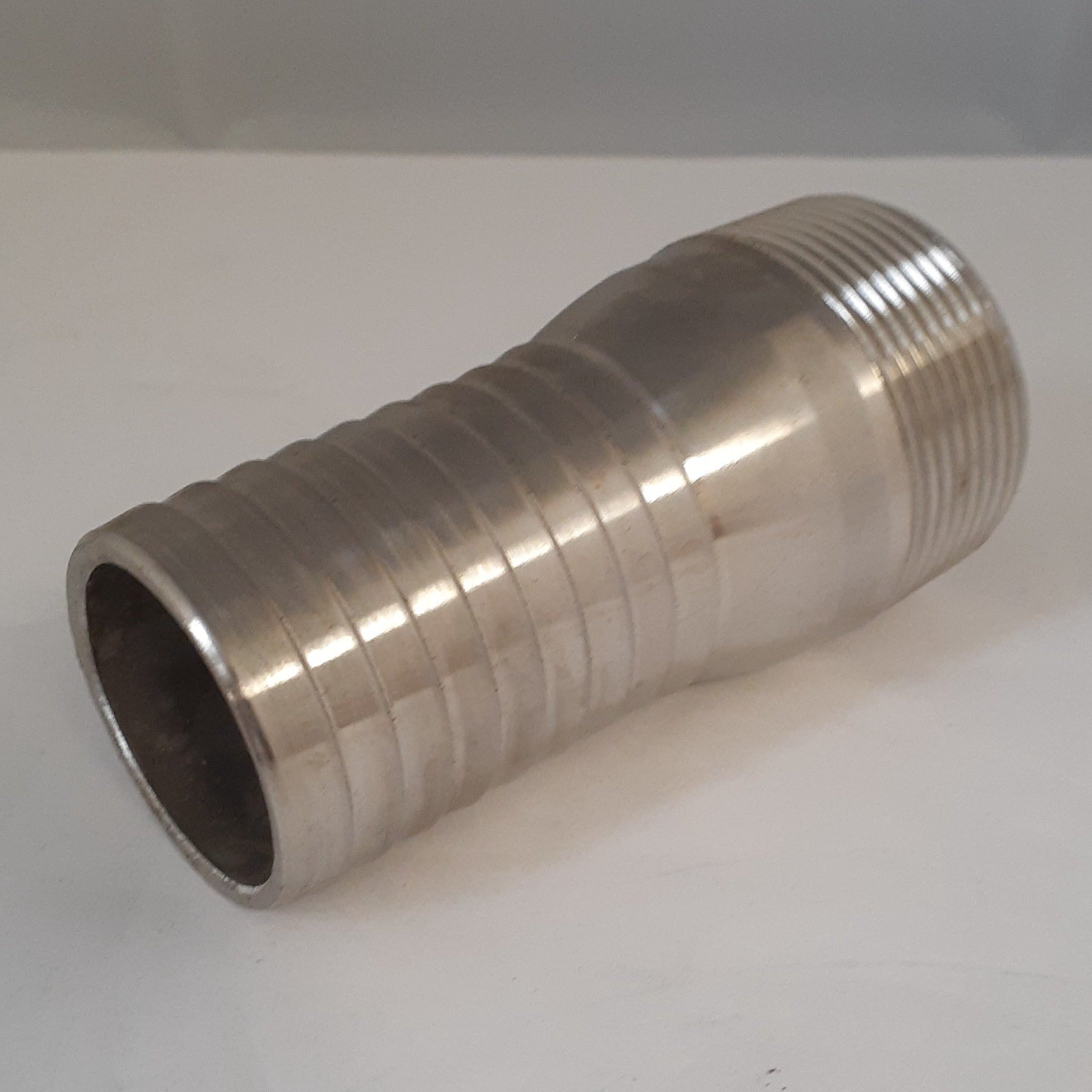 1-1/2 Inch 304 Stainless Steel King Combination (KC) Nipple (MNPT X Hose Barb)