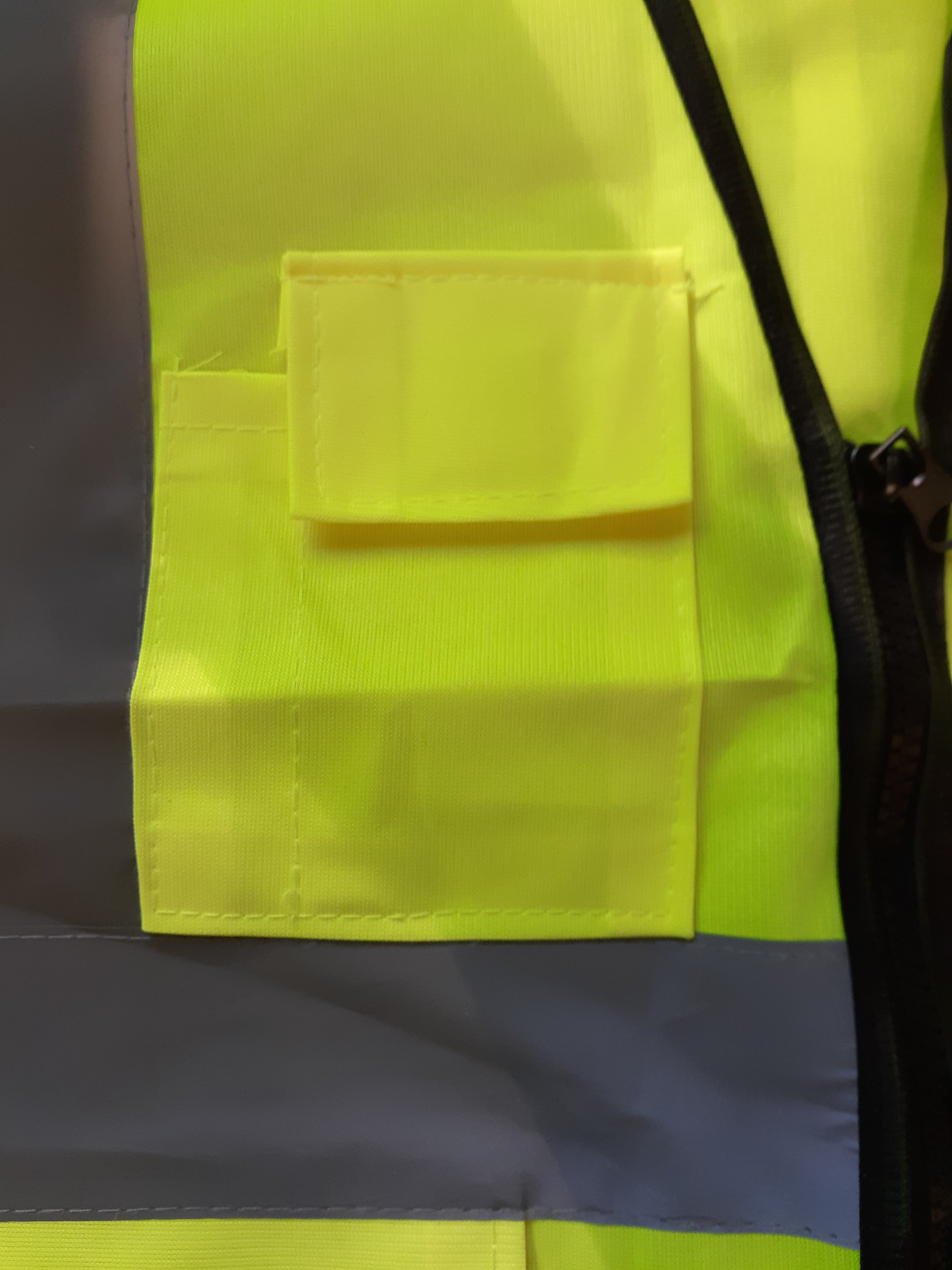 Deluxe Yellow Mesh Reflective Safety Vest with Pockets and ID Holder