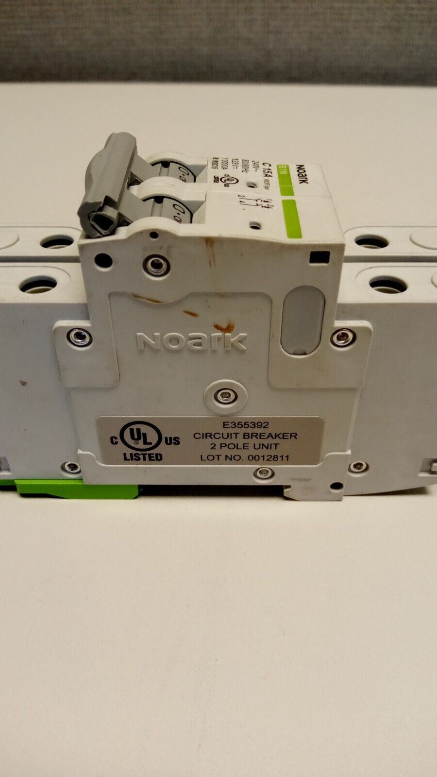 NoArk C15A Miniature Circuit Breaker, 2 Pole- New Old Stock