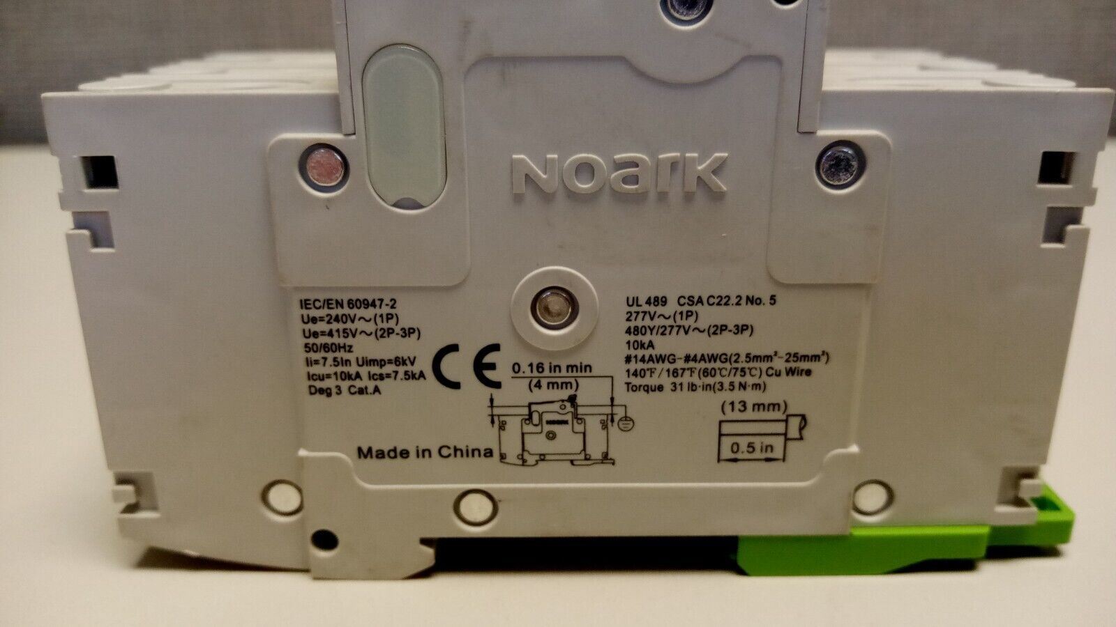Noark C30A Miniature Circuit Breaker, 3 Pole- New Old Stock