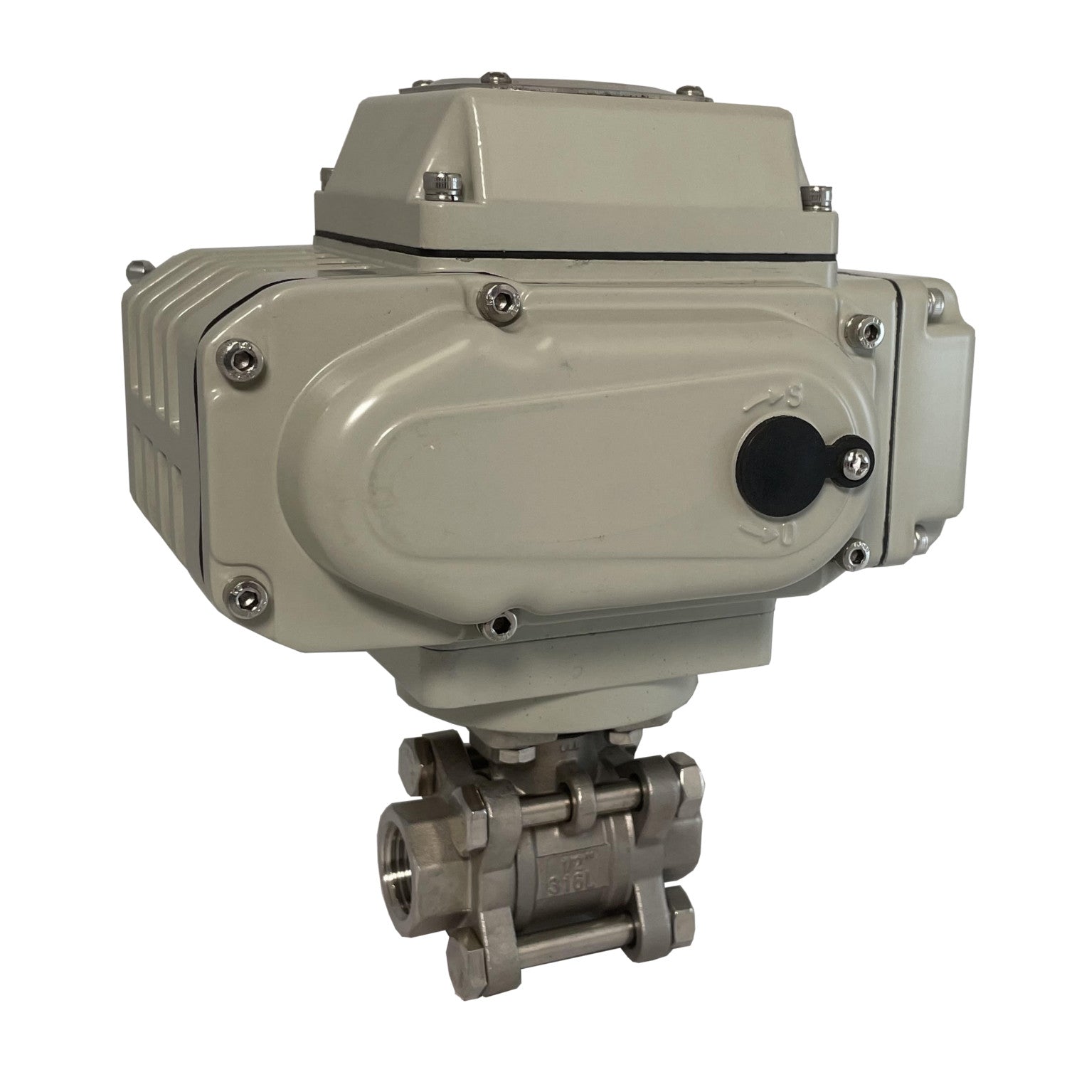 Electric Actuator Stainless Steel Ball Valve, 3 Piece 316L SS; 1/2 Inch NPT Connection
