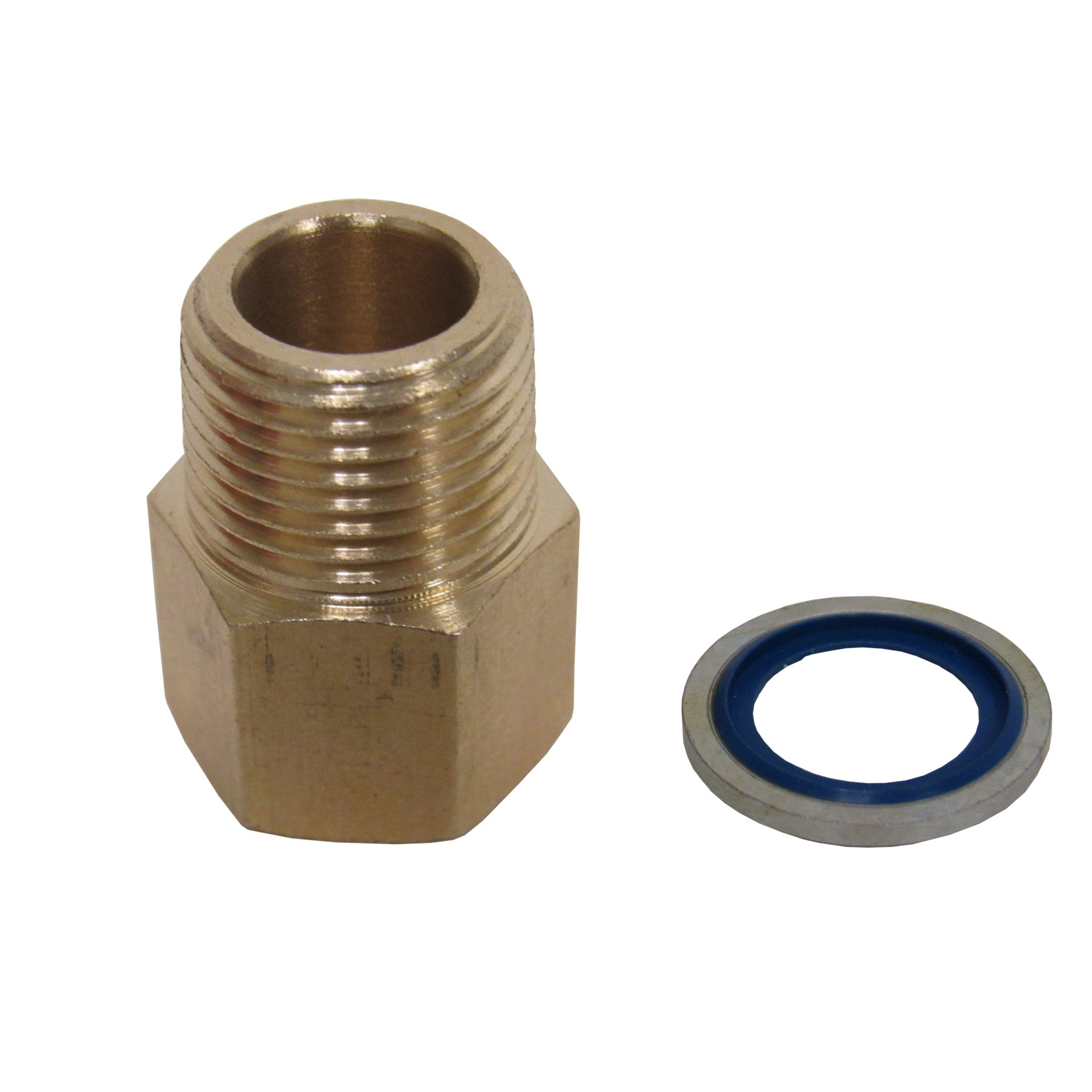 Brass Adapter - 1/2 Inch NPT Male X 1/2 Inch BSPP Female with Sealing Washer