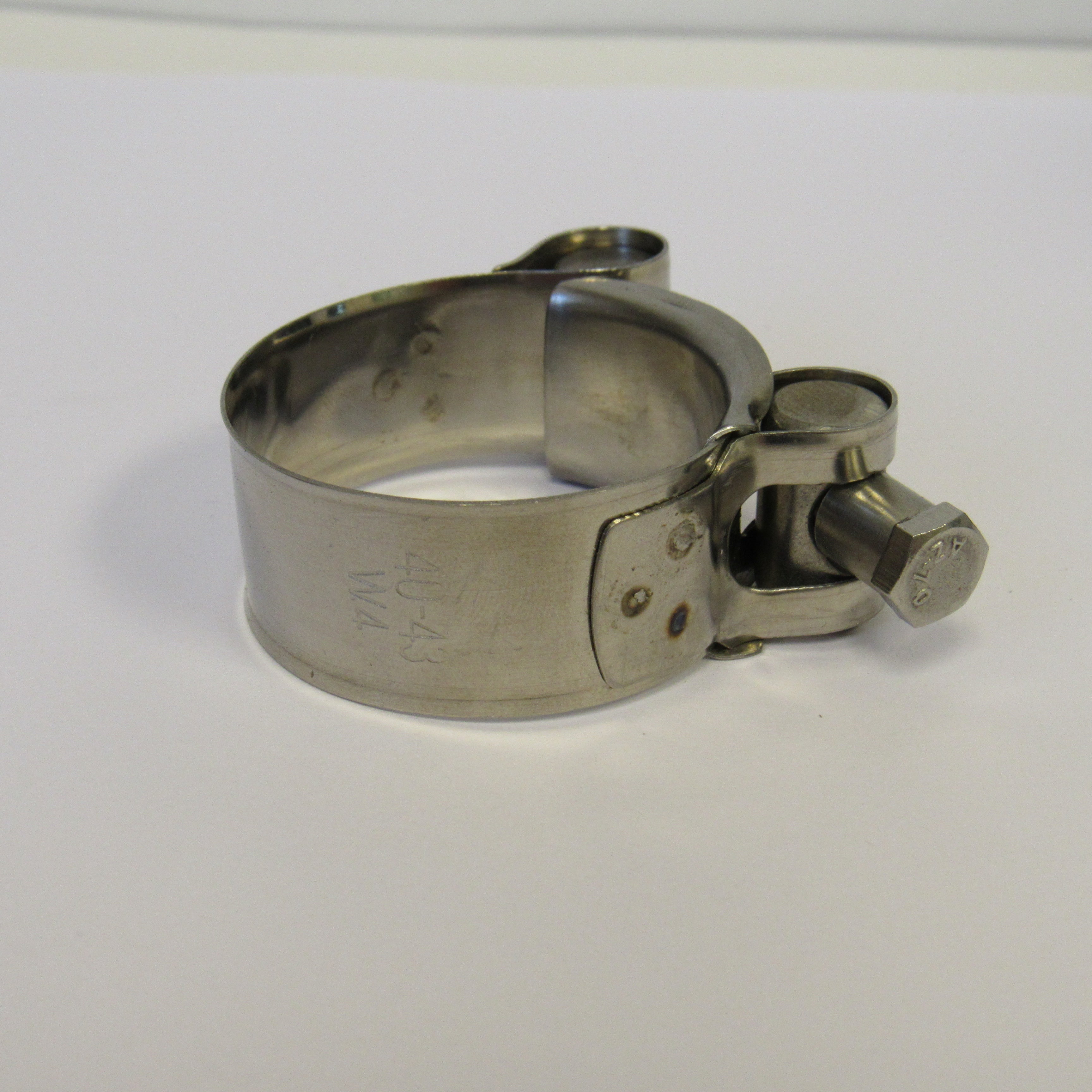 40-43 mm (1.57" to 1.69") Heavy Duty T-Bolt Hose Clamps, 304 Stainless Steel