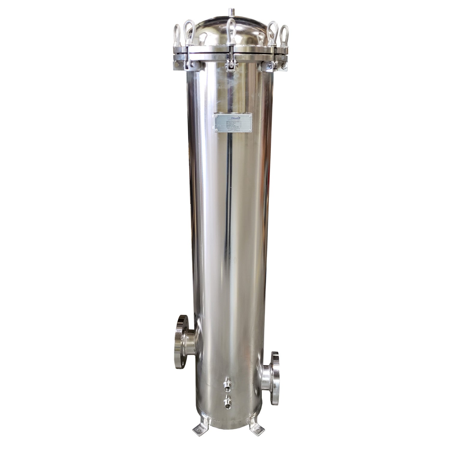 PRM 304 Stainless Steel 7 Cartridge Filter Housing, Uses 40" Cartridges, 3 Inch Flange In/Out