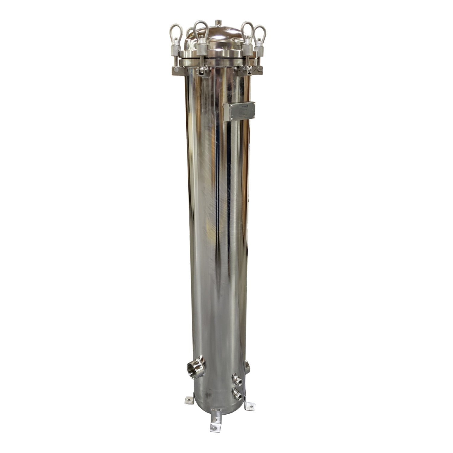 PRM 304 Stainless Steel 4 Cartridge Filter Housing, Uses 40" Cartridges, 2 Inch NPT In/Out