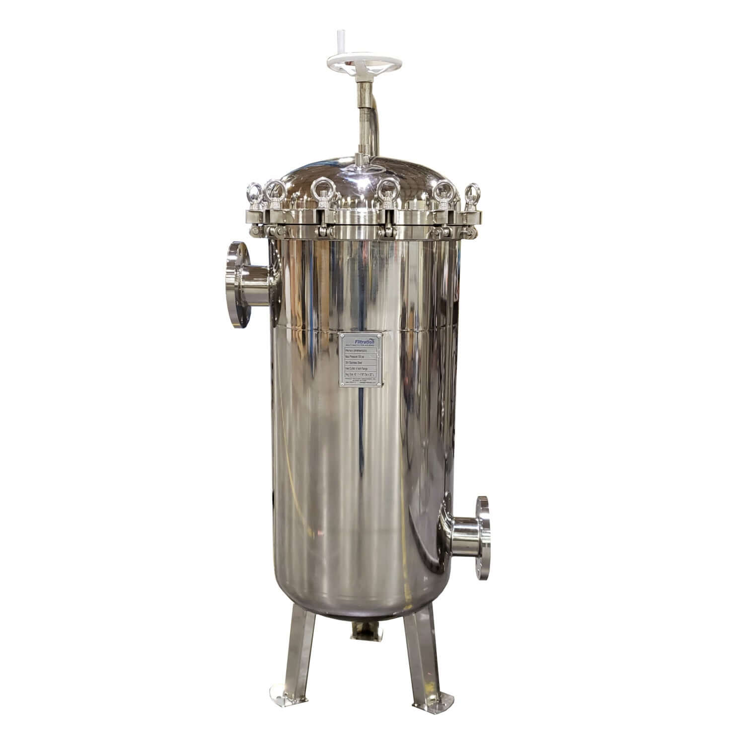 PRM #2 304 Stainless Steel 4 Bag Multi-Filter Housing, 4 Inch Flange In/Out-150 psi