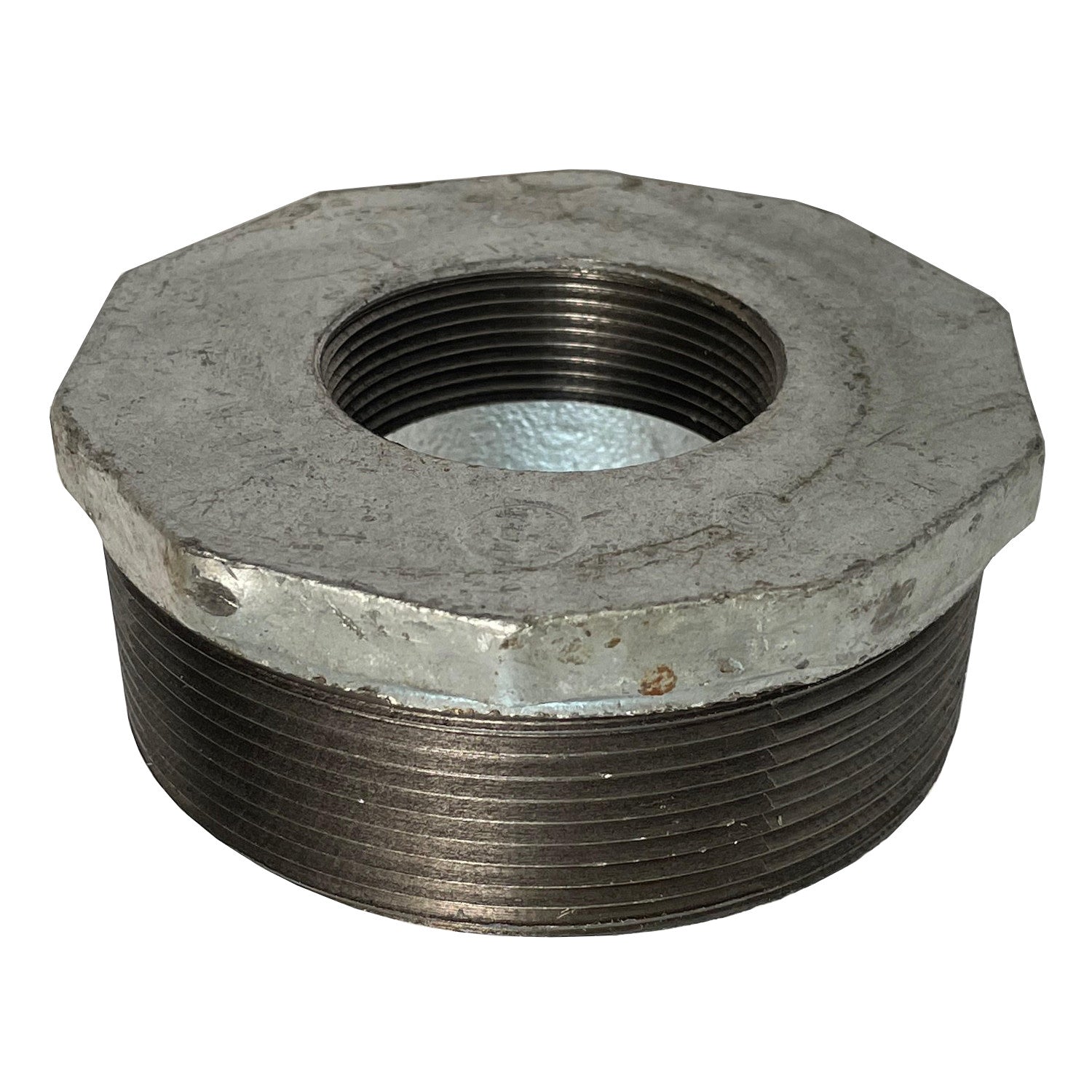 Galvanized Reducing Bushing, 4 Inch x 2 Inch NPT Thread