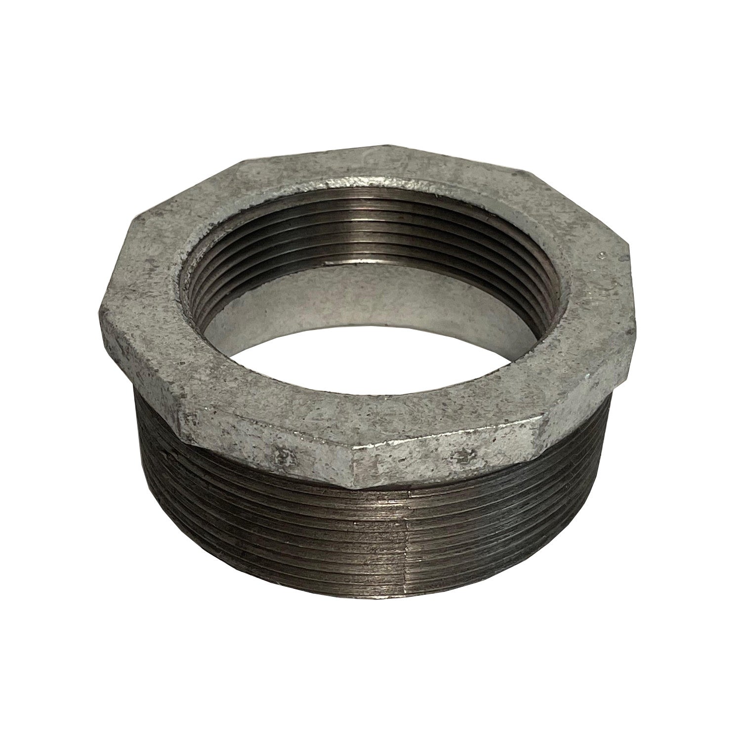 Galvanized Reducing Bushing, 4 Inch x 3 Inch NPT Thread