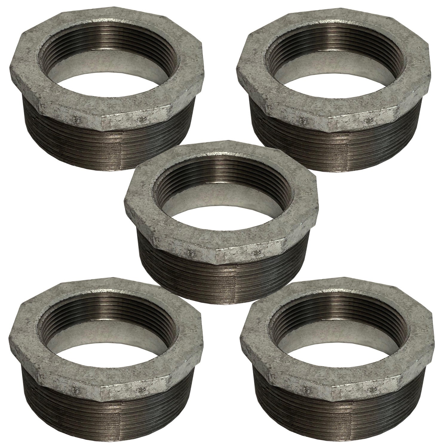 Galvanized Reducing Bushing, 4 Inch x 3 Inch NPT Thread