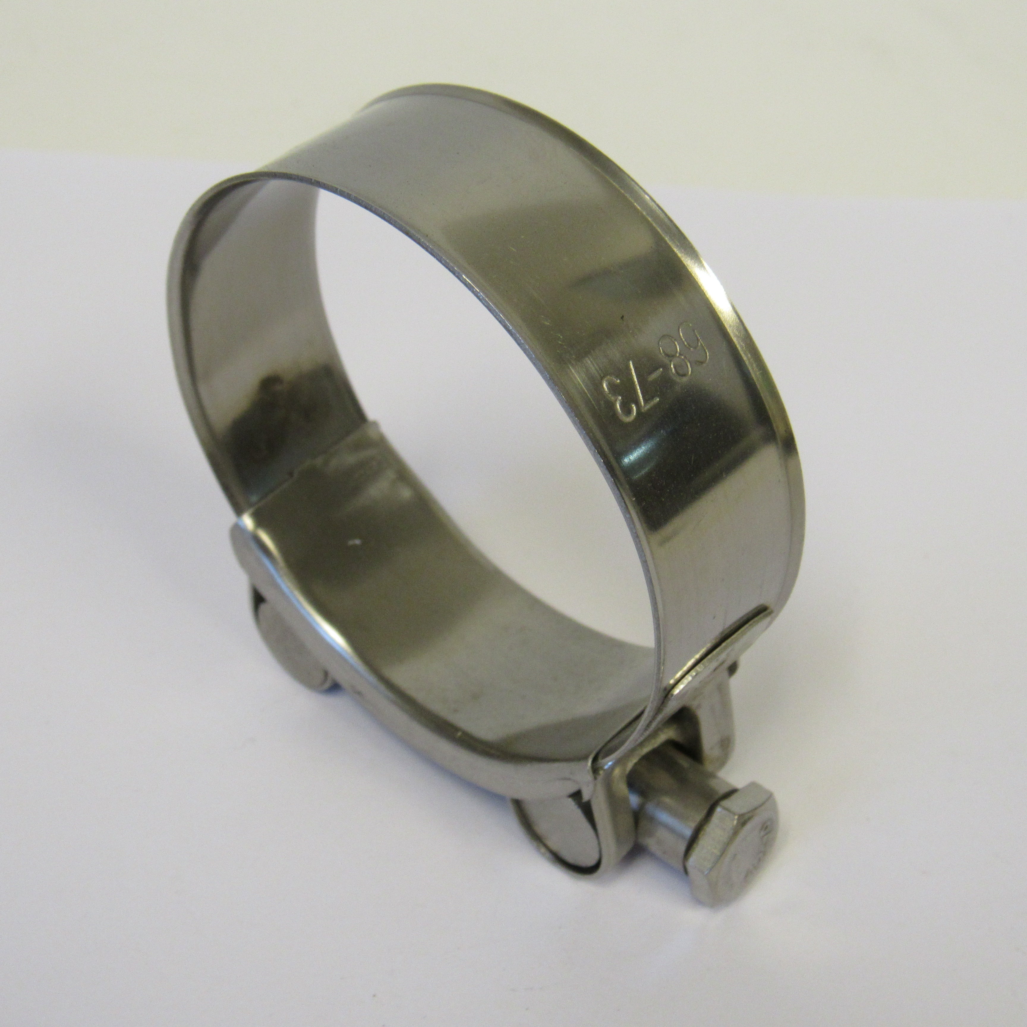 68-73 mm (2.67" to 2.87") Heavy Duty T-Bolt Hose Clamps, 304 Stainless Steel