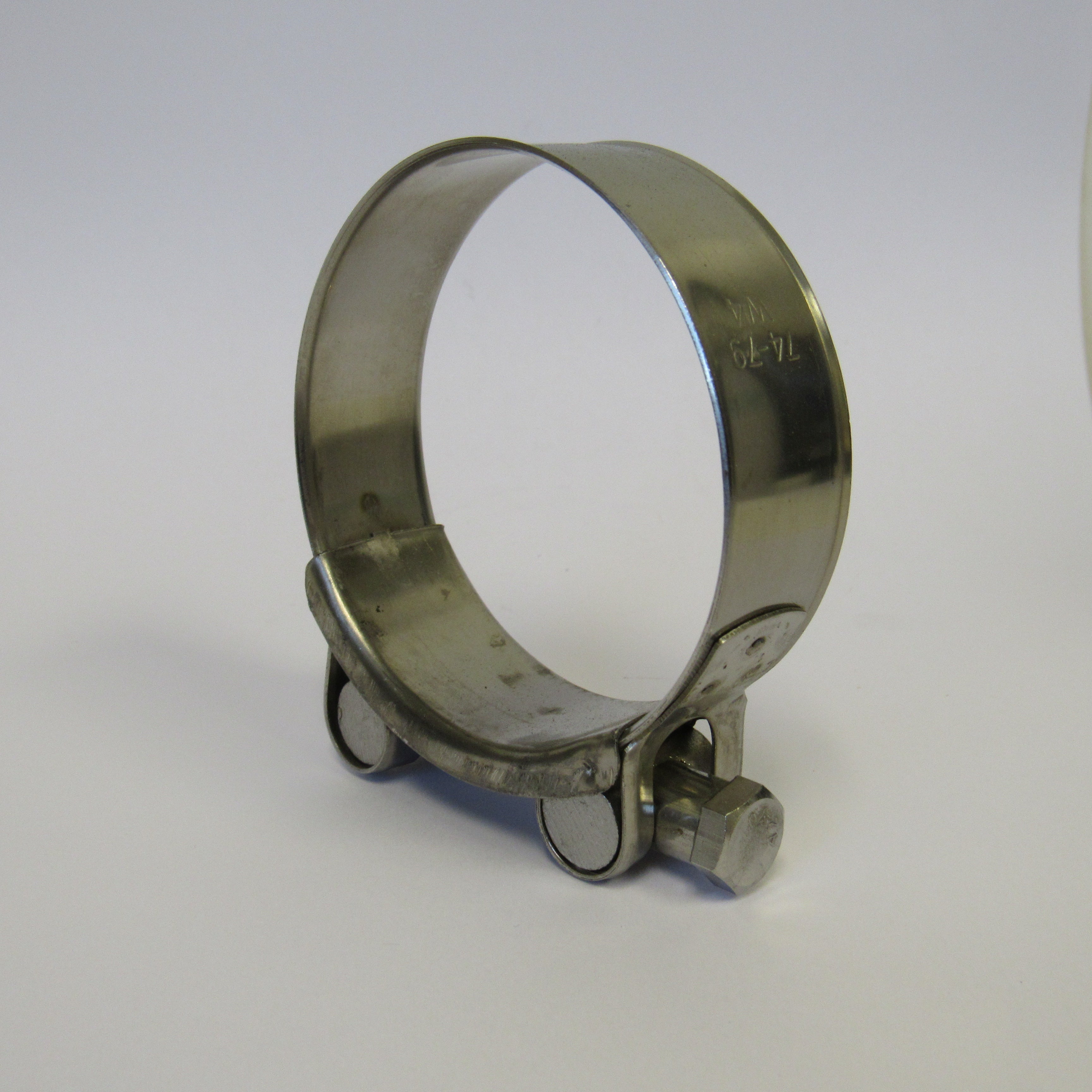 74-79 mm (2.91" to 3.11") Heavy Duty T-Bolt Hose Clamps, 304 Stainless Steel