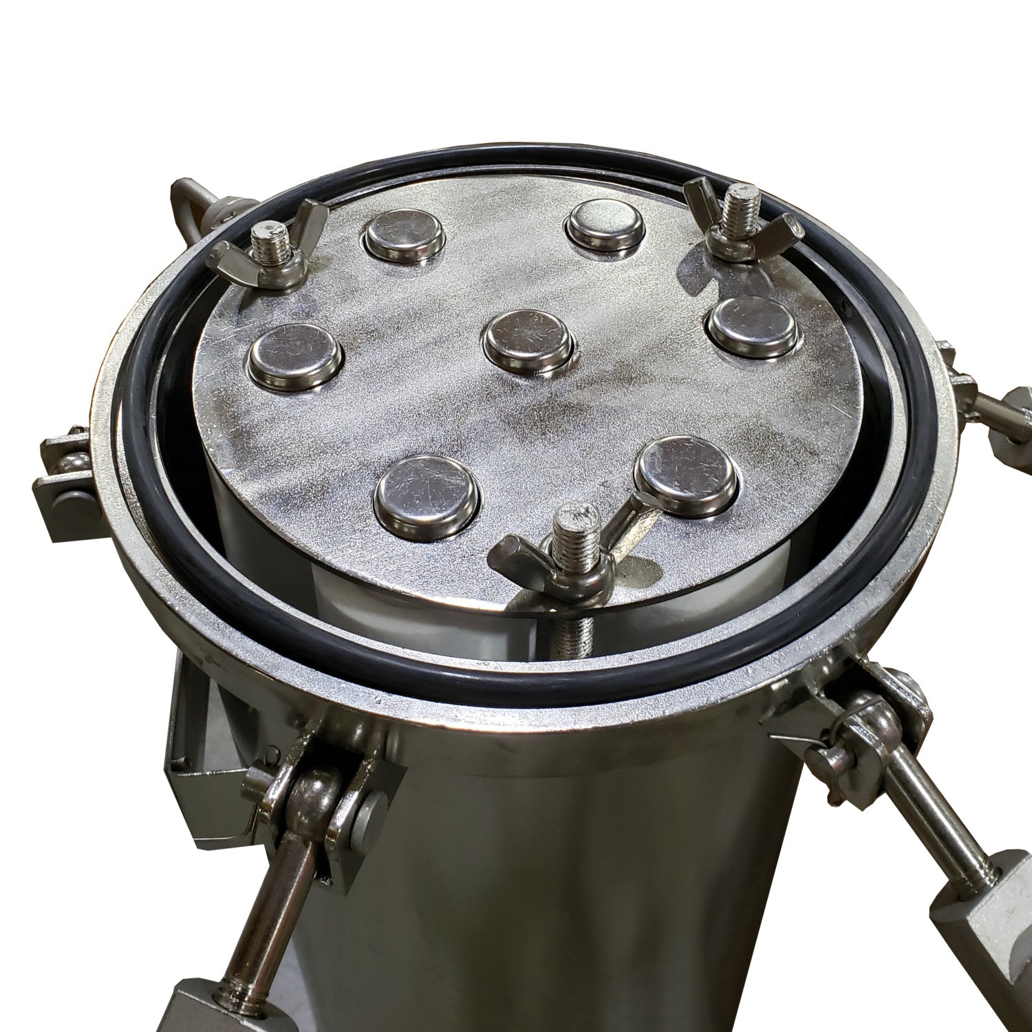 PRM 304 Stainless Steel 7 Cartridge Filter Housing, Uses 40" Cartridges, 3 Inch Flange In/Out