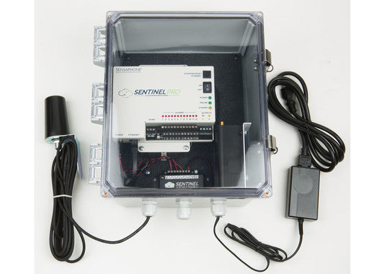Everything that's included with the Sensaphone Sentinel PRO Monitoring System (Cellular Version)