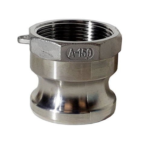 Stainless Steel Cam & Groove Fitting A150 Male Camlock X Female NPT Thread, 1-1/2 Inch
