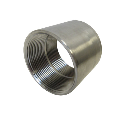 Stainless Steel Straight Coupling, 304 SS, Class 150 - 2-1/2 Inch NPT