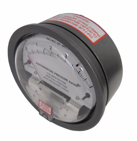 Differential Pressure Gauge, 0-10 Inches of Water