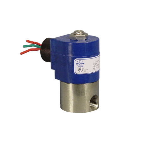 1/4 Inch F303 Stainless Steel Solenoid Valve with Dupont Kalrez Seals for Ozone Use, 200 psi, 110V, Normally Closed