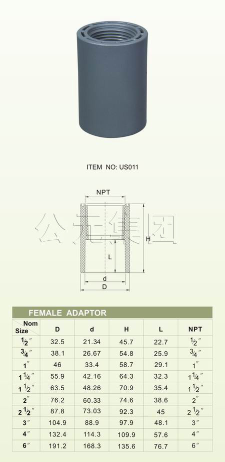 ERA Sch 40 PVC Female Adapter, 1 Inch