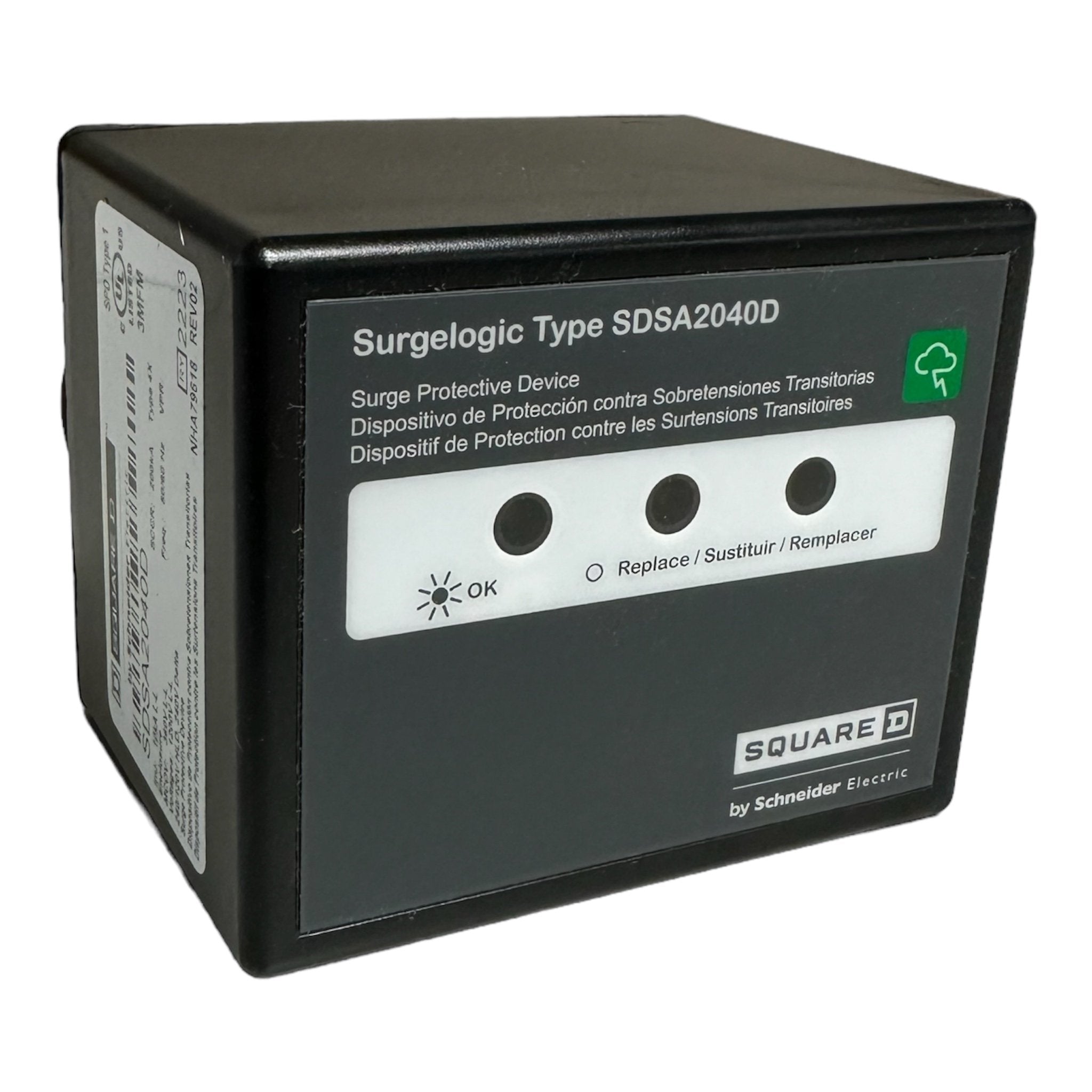 Square D SDSA2040D Surge protection device, Surgelogic, 40kA, 240 VAC delta, 3 phase, 3 wire, NEMA 4X