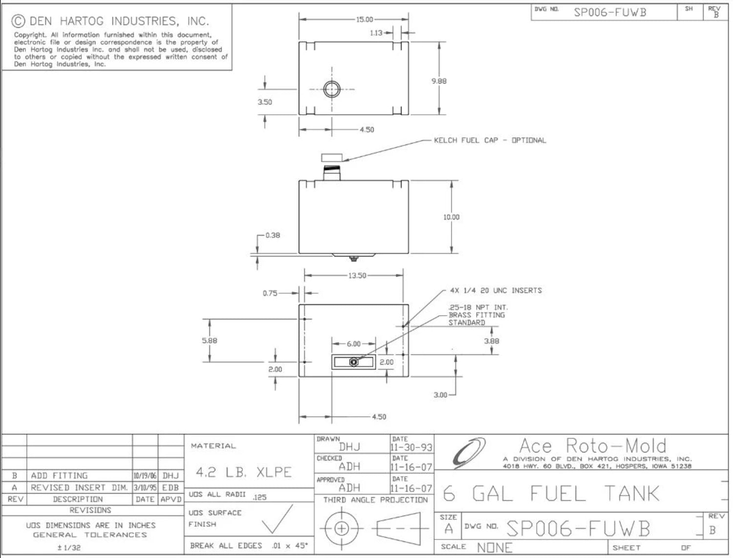 6 Gallon Fuel Tank Drawing