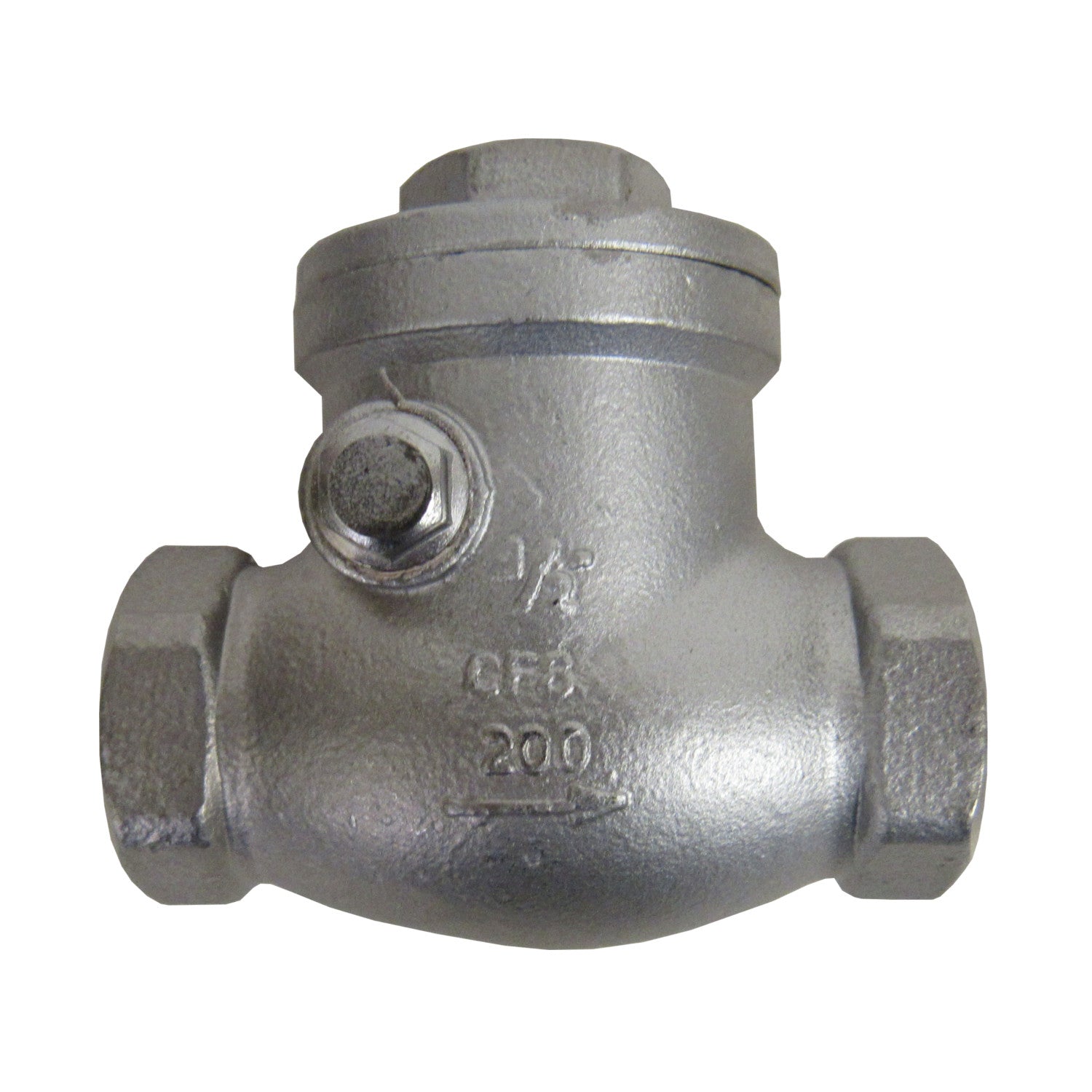 Horizontal Swing Check Valve, 1/2 Inch NPT, 304 SS, 200 PSI