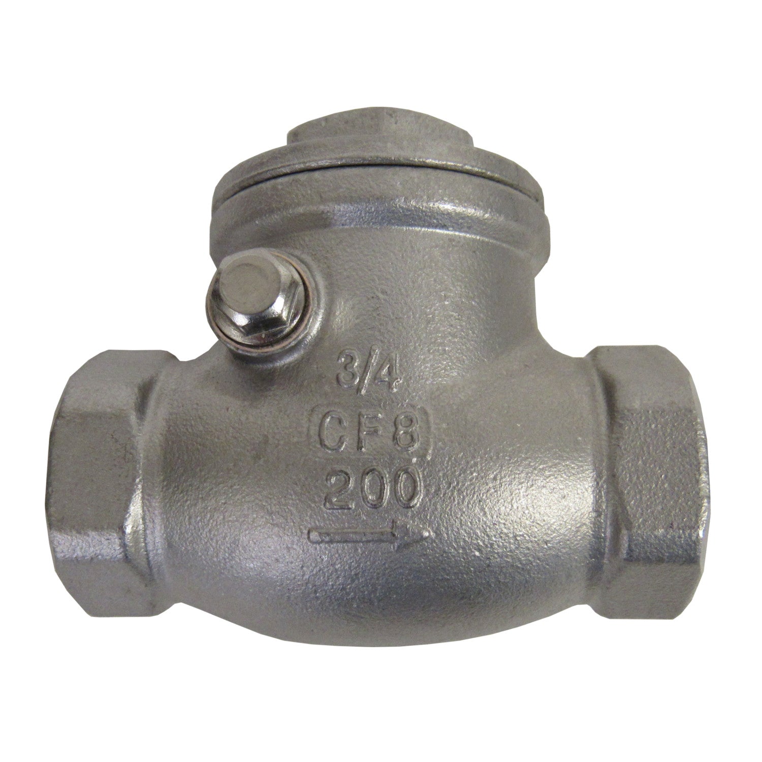 Horizontal Swing Check Valve, 3/4 Inch NPT, 304 SS, 200 PSI