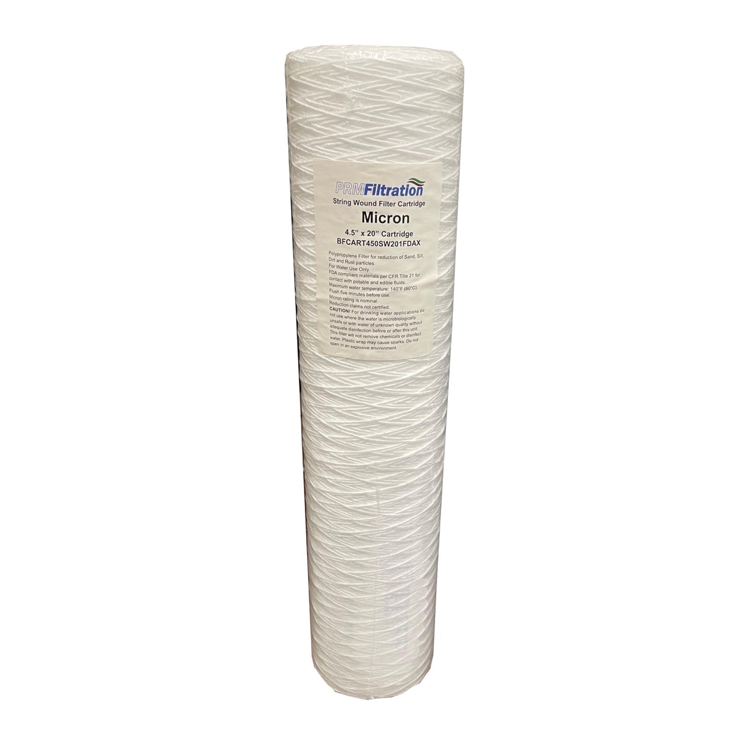 PRMFiltration SW2020BB 20 Inch x 4.5 Inch 20 Micron String Wound Polypropylene Sediment Filter Cartridges