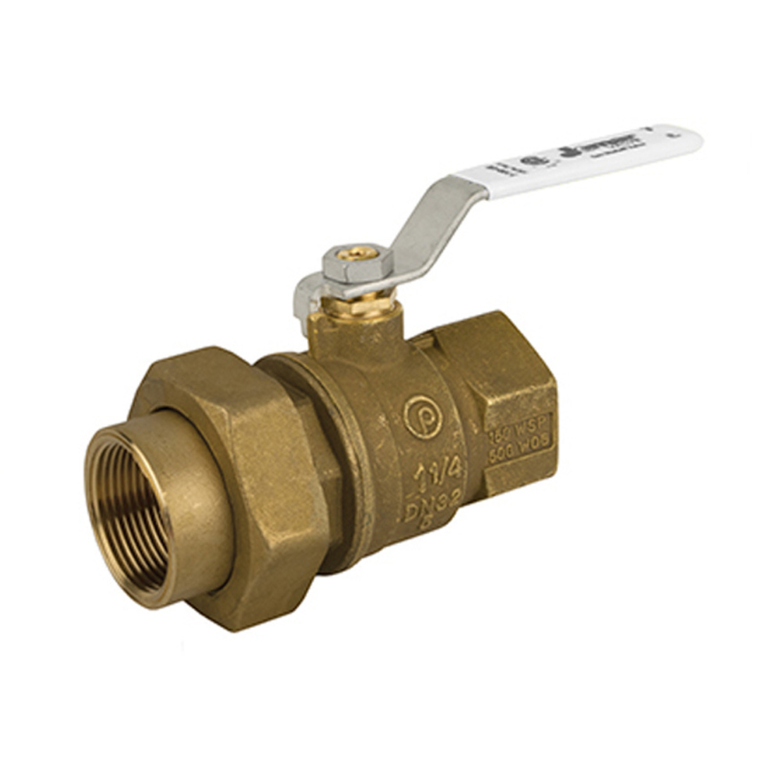 Jomar 160-108G 2 Inch Lead Free Brass Ball Valve, 2 Piece, Full Port, Single Union End, Threaded Connection, 600 WOG