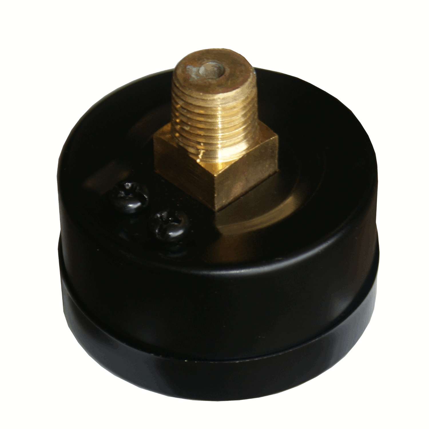 PRM Vacuum Gauge 0 to -30 inHg / 0 to -1 Bar, 2 Inch Black Steel Case, Brass Internals 1/4 Inch NPT Back Mount, Dry Gauge