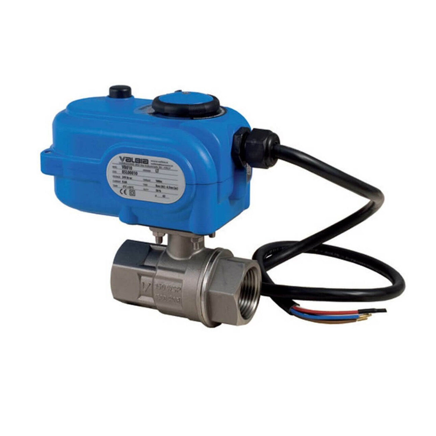 Bonomi 8E867-00 Actuated Stainless Steel Ball Valve with Standard On/Off Plastic Valbia Electric Actuator, Direct Mount, 2-Way, Full Port