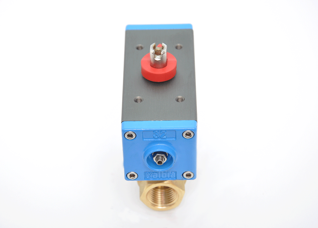 Bonomi 8P0080 NPT Actuated Brass Ball Valve with Double Acting Pneumatic Actuator, Direct Mount, 2-Way, Full Port