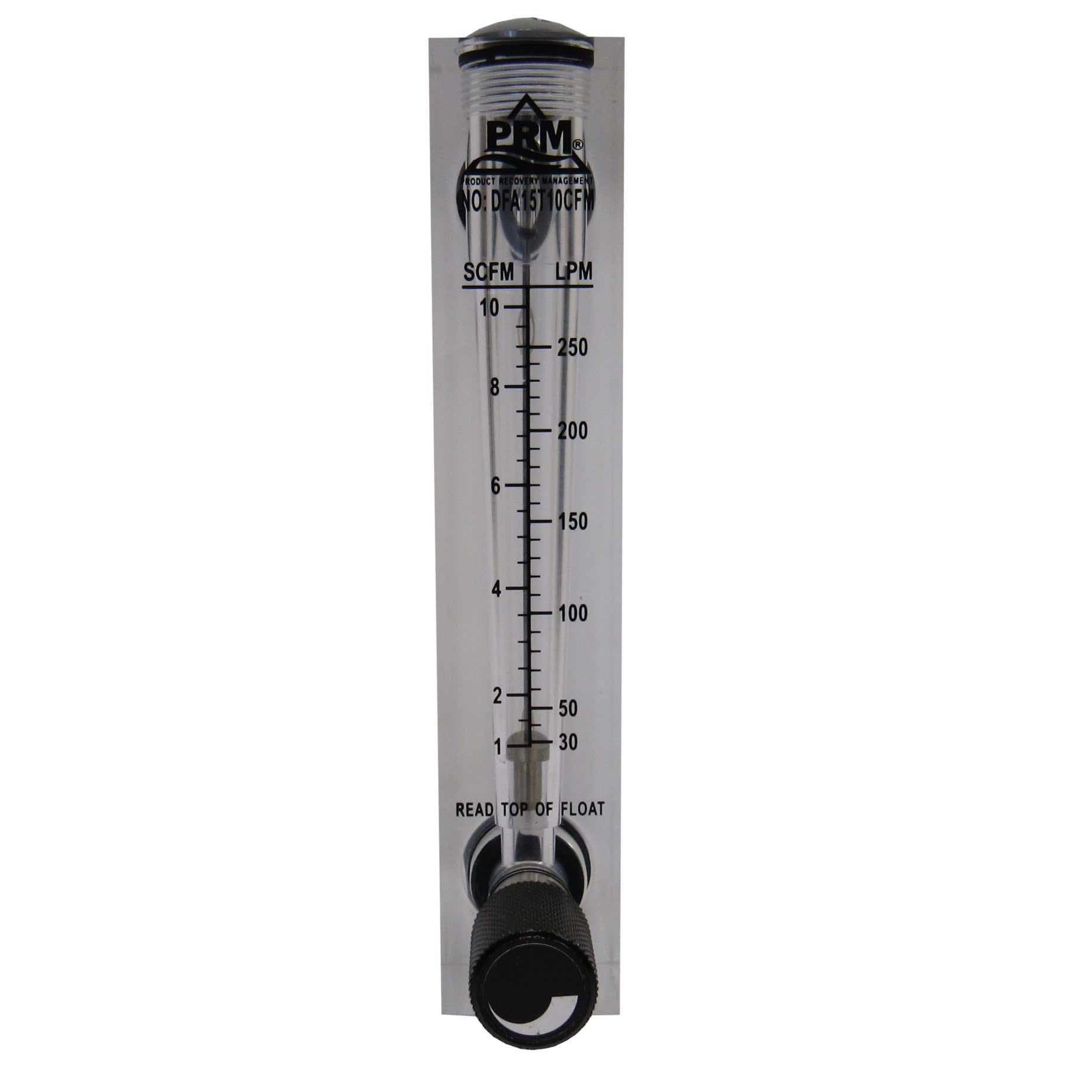 PRM FMDFA15T10 1-10 CFM Air Injection / Air Sparge Rotameter with Integrated Flow Valve