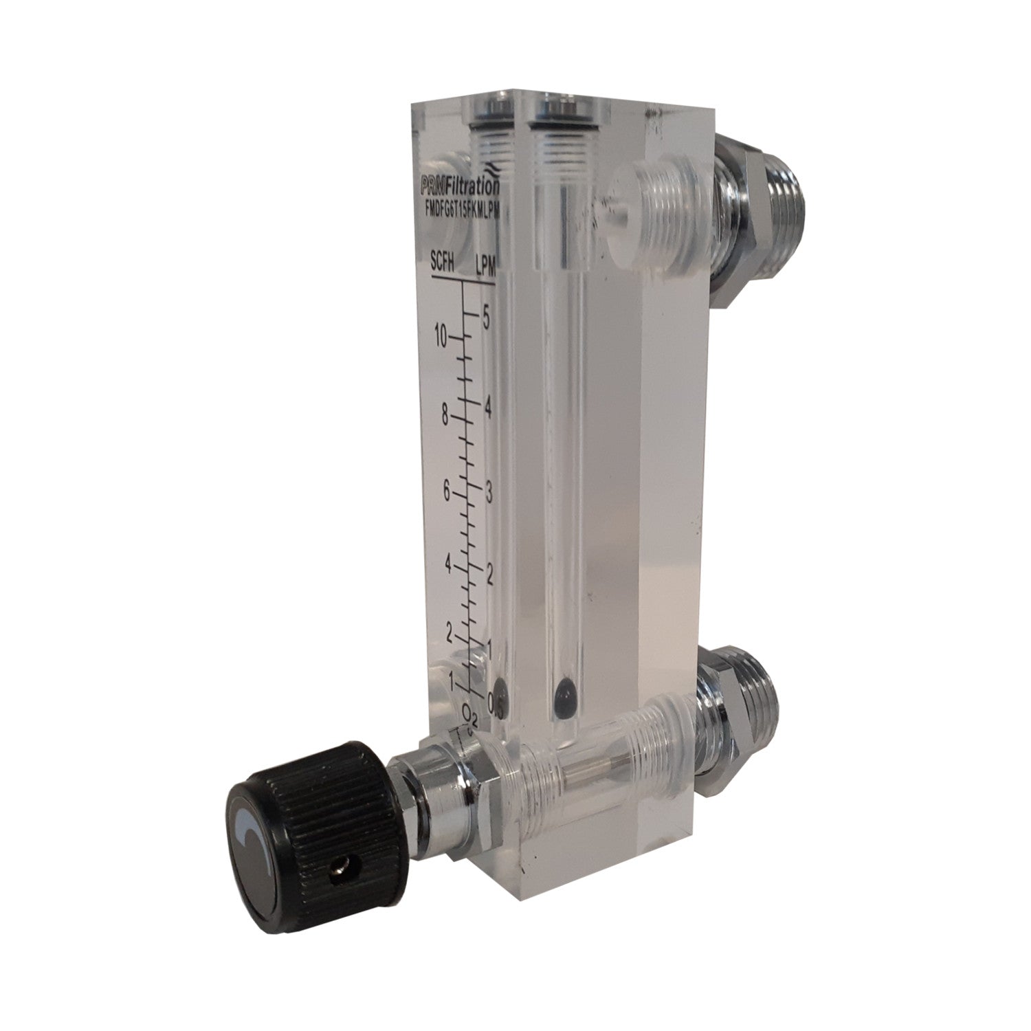 PRM FMDFG6T525FKMLPM 5-25 LPM Oxygen Rotameter Flow Meter with Integrated Flow Valve