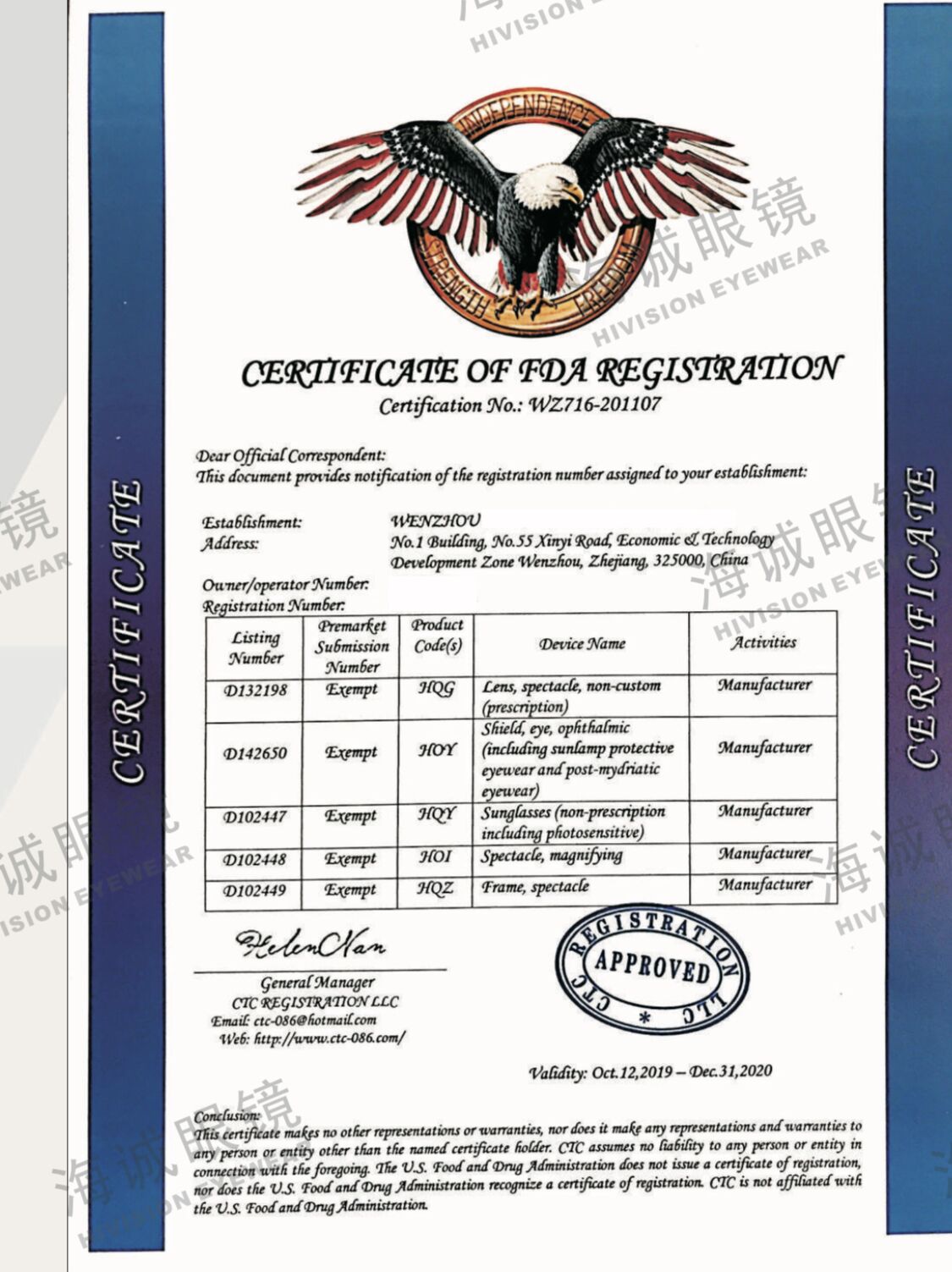 Hivision Anti-Splash Medical Safety Goggles