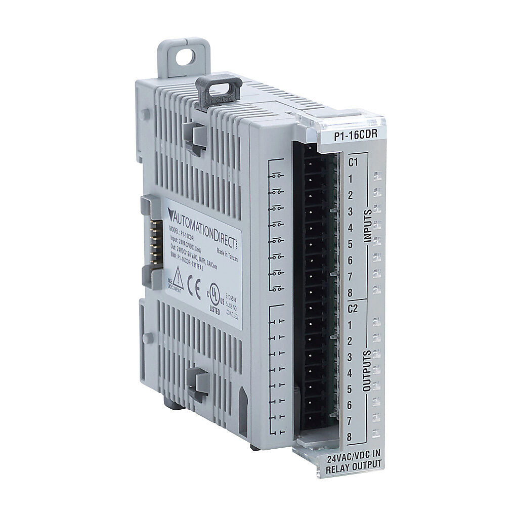 Productivity1000 Discrete Combo Module, Input: 8-point, 24 VAC/VDC, sinking/sourcing, Output: 8-point, 6-24 VDC/6-120 VAC