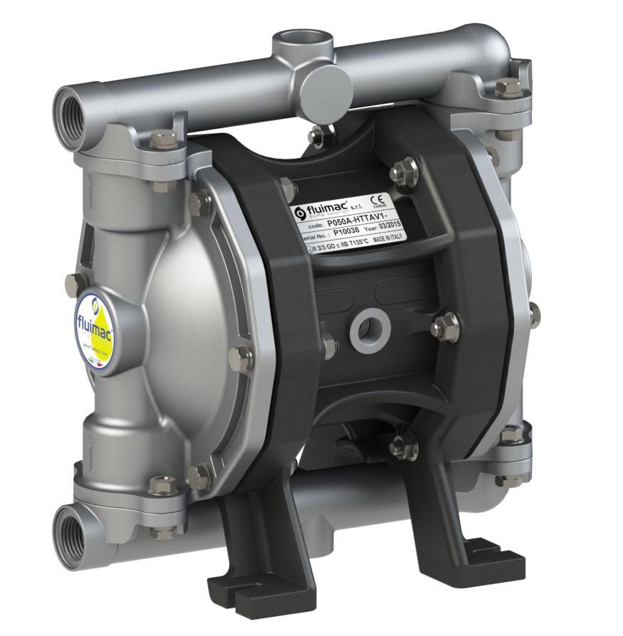 Fluimac Phoenix P50 AODD Pump - AL Body - 1/2" FNPT - 18.5 GPM - EPDM Seals