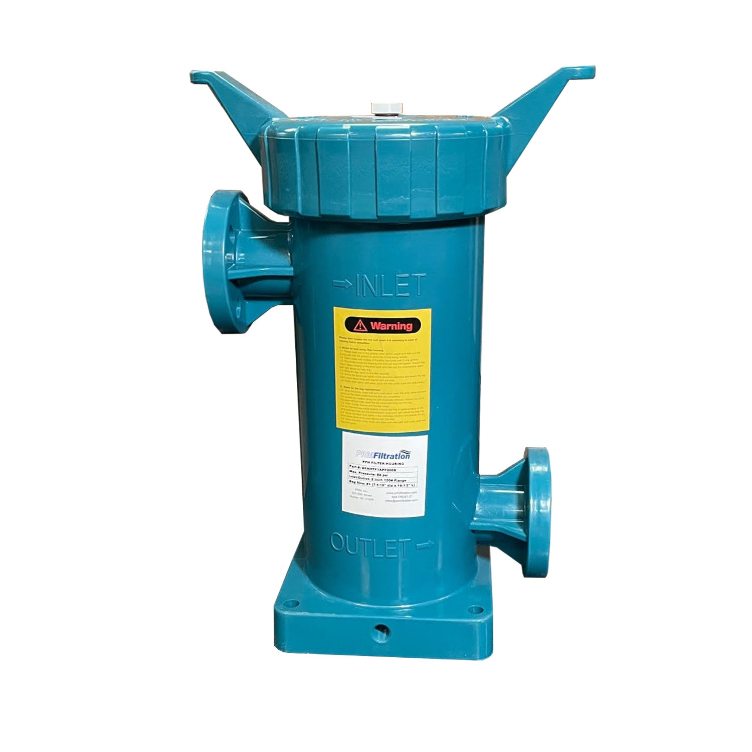 PPH #1 Size Polypropylene Filter Housing, 2 Inch Flanged In/Out