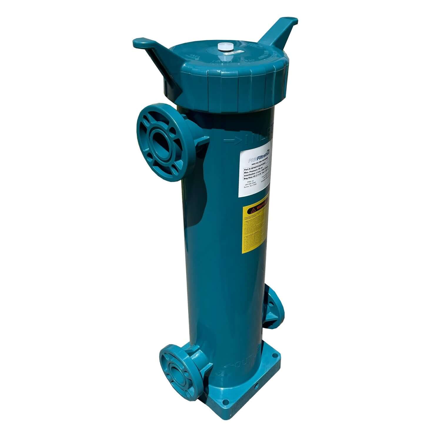 PPH #2 Size Polypropylene Bag Filter Housing, 2 Inch Flanged Inlet/Outlet