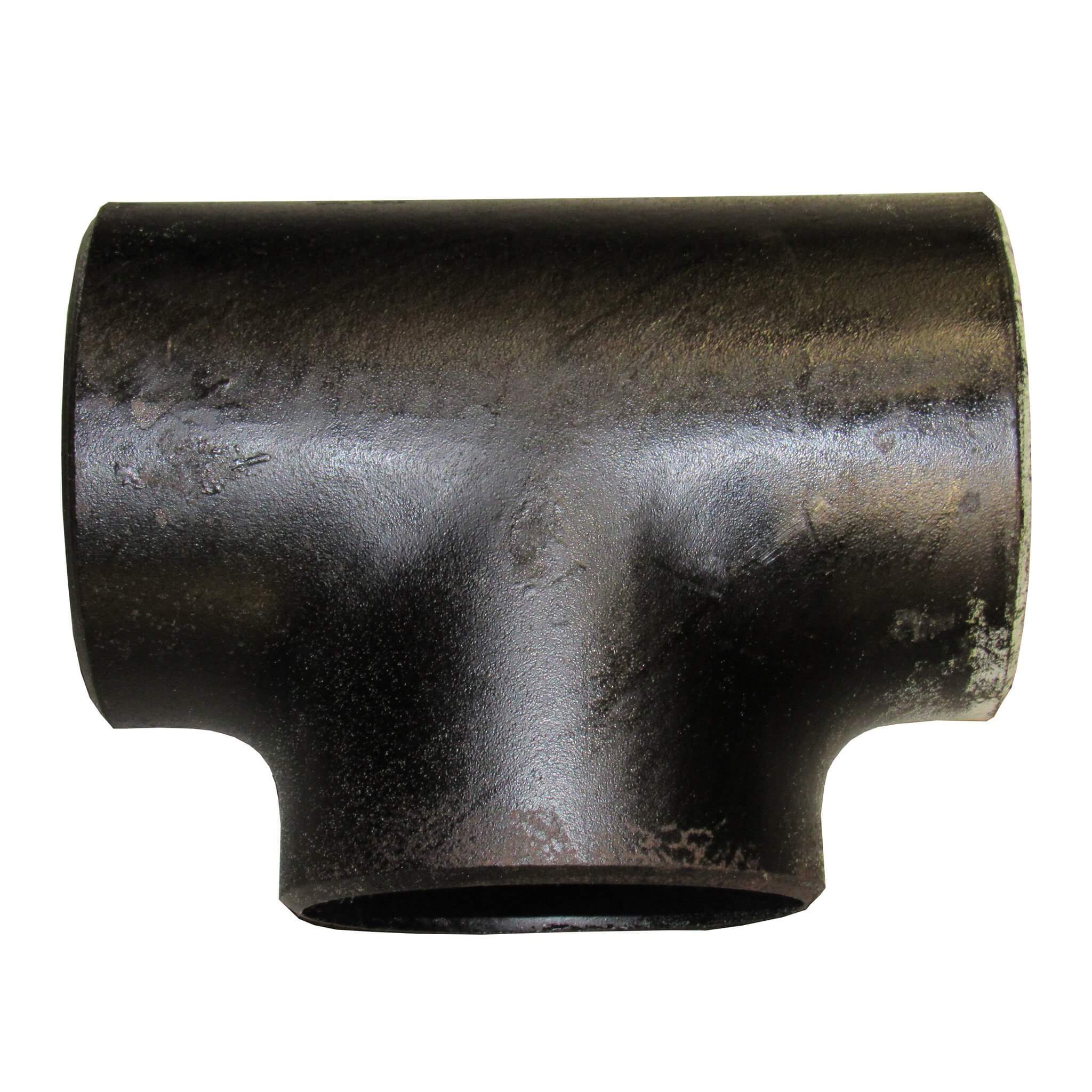 Black Steel Sch 40 Straight Tee, Butt Weld - 2 Inch