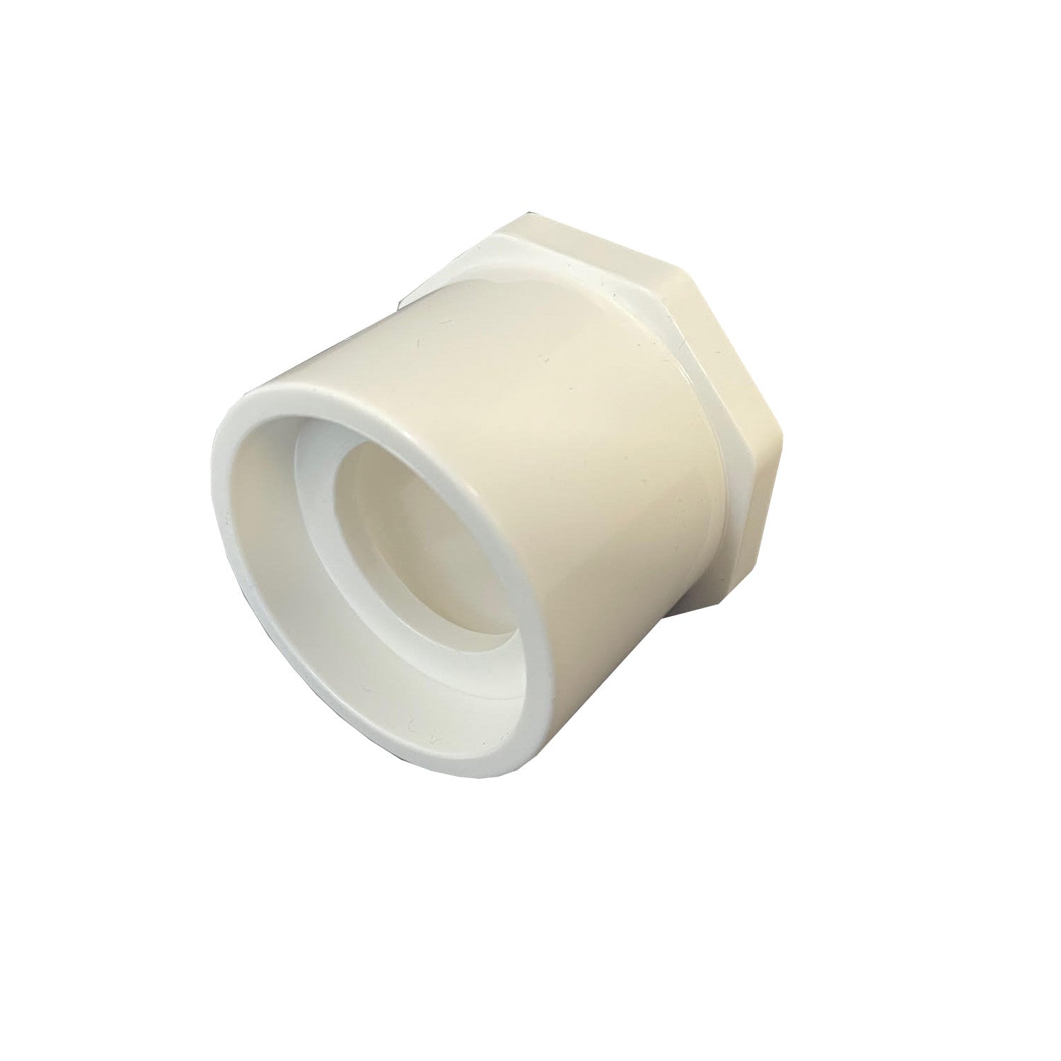 Schedule 40 PVC 1 Inch X 1/2 Inch Reducer Bushing, Slip X Socket, NSF Compliant